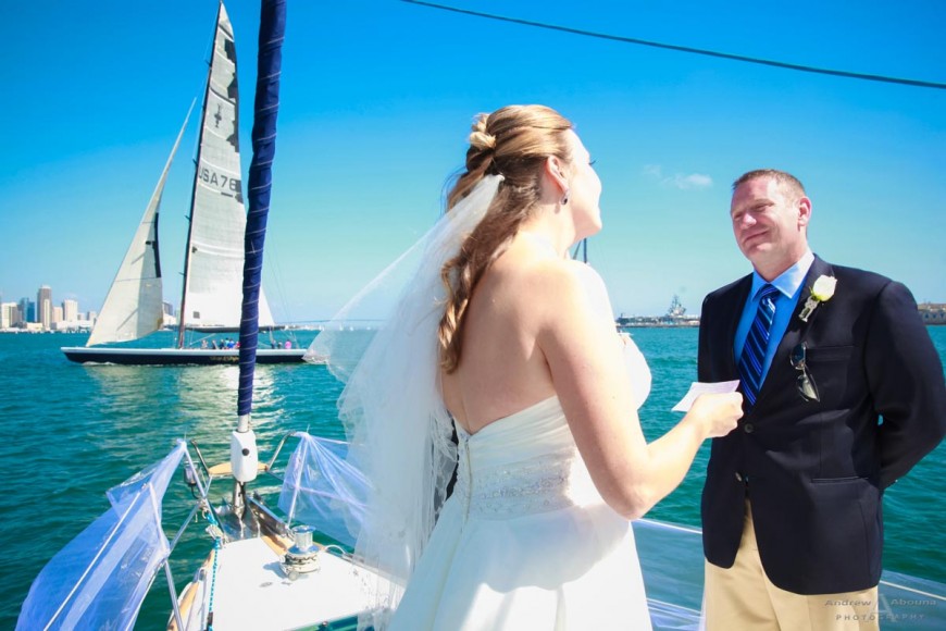 Laura and Dave Yacht Wedding Photos by San Diego Wedidng Photographer Andrew Abouna