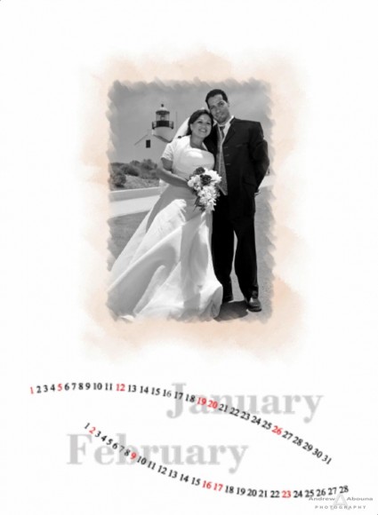Wedding Photographer Portfolio Album - Calendar with Weddng Album Page 2 - San Diego Wedding Photographers Andrew Abouna