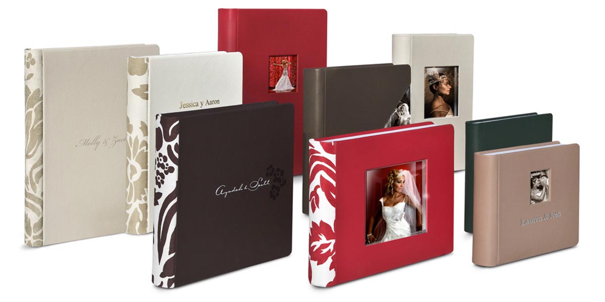 Leather wedding album covers offered by Wedding Photographers in San Diego Andrew Abouna