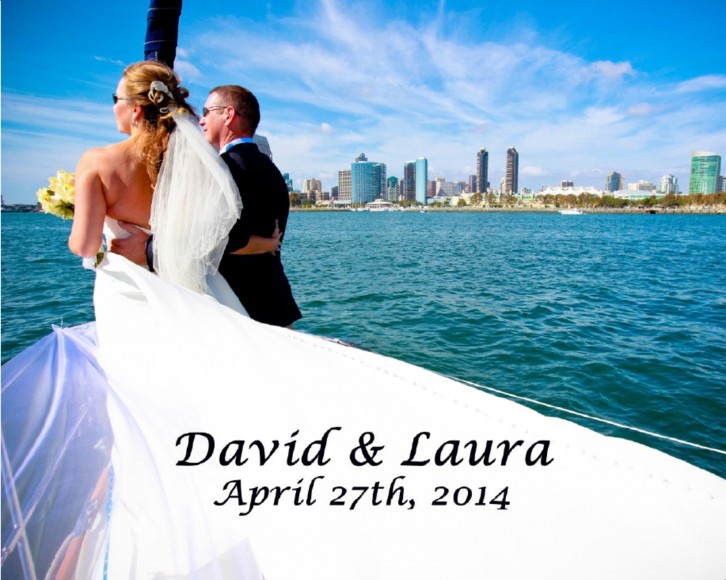 Laura and Davids Wedding Book - San Diego Yacht Wedding by Wedding Photographers Andrew Abouna - cover