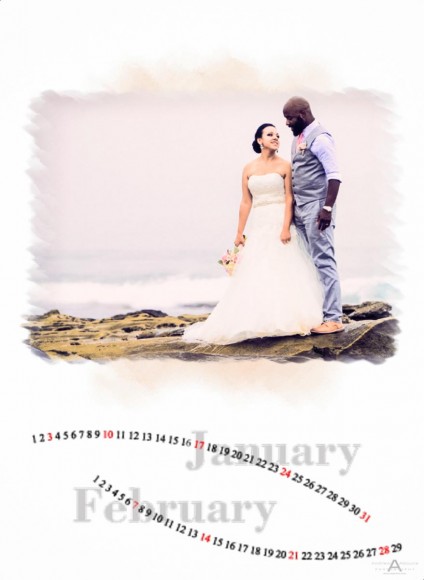Brittany and Brian square leather die cut wedding book with suede spine by top wedding photographers of San Diego Andrew Abouna