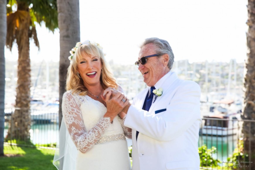 Darcie and Rick Best Western Island Palms Wedding Beside the Marina and Bay by San Diego Wedding Photographers Andrew Abouna